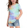 thumbnail image 1 of Short Sleeve T-Shirt for Girls Unique Abstract Painted Pattern Graphic Tees Active Play Casual Summer Trendy Outfits for Teen, 1 of 5