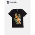 thumbnail image 1 of Short Sleeve T-Shirt with (Jumping Tiger) Applique Emboidery - Black, 1 of 11