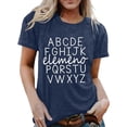 thumbnail image 1 of Short Sleeve T Shirts For Women Letter Print Casual Crew Neck Graphic Sun Shirt Women, 1 of 3