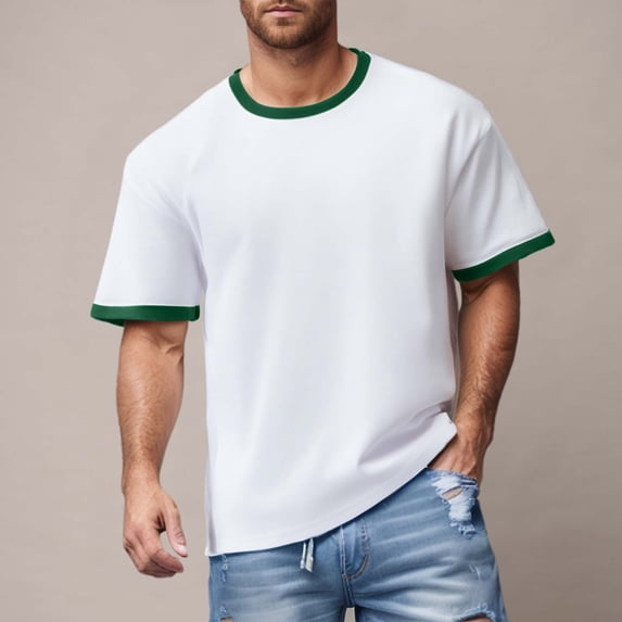 Short Sleeve T Shirts For Men Lightweight Loose Solid Color Casual Crew Neck T Shirt Comfortable 2026 Spring Summer Fall Work Tee Pullover Outfits Army Green M