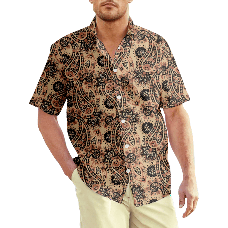 Mens short sleeve paisley shirt hotsell