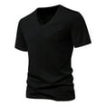 thumbnail image 1 of Short Sleeve T Shirts Tshirts for Men Comfy Bamboo Viscose Tee Shirts V Neck Moisture-Wicking Undershirt T-shirts (L, Black), 1 of 6