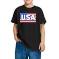 thumbnail image 1 of Short Sleeve T Shirts for Children Boy Girl Summer Fall Crew Neck USA Flag Print Lounge Tops Shirt Kid 2026 Clothes Trendy, 1 of 4