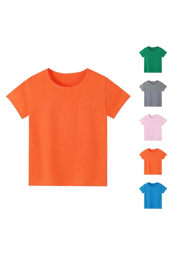 Short Sleeve T-Shirts for Children Gender Neutral Comfortable Tee Unisex Kids Shirts for Girls and Boys Basic Everyday Wear