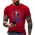thumbnail image 1 of Short Sleeve T Shirts for Man 250 Anniversary Usa Shirt 1776-2026 American Flag Print America 250 Merchandise Patriotic Tee Tops, 1 of 3