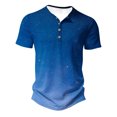 thumbnail image 1 of Short Sleeve T Shirts for Men S-5XL Big & Tall Slim-Fit Tees Plus Size Pullover Button Crewneck Casual Gradient Printed Tshirts Tops, 1 of 5