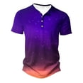 thumbnail image 1 of Short Sleeve T Shirts for Men Clearance Sale S-5XL Big & Tall Slim-Fit Tees Plus Size Pullover Button Crewneck Casual Gradient Printed Tshirts Tops, 1 of 5