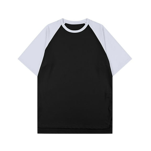Short Sleeve T Shirts for Men Quick-Drying Crewneck Tshirts Shirt Mens Casual Color Block Pullover Stretchy Slim Side Slit Athletic Workout Tees Tops
