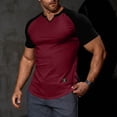 thumbnail image 1 of Short Sleeve T-Shirts for Men V Neck Tees Tops Mens Stretchy Slim Ribbed Basic Summer Casual Tshirts Shirts, 1 of 8