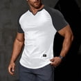 thumbnail image 1 of Short Sleeve T-Shirts for Men V Neck Tees Tops Mens Stretchy Slim Ribbed Basic Summer Casual Tshirts Shirts, 1 of 8