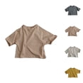 thumbnail image 1 of Short Sleeve T-Shirts for Toddlers Boys and Girls Summer Casual Tops Beach Holiday Striped Shirts Breathable Vacation Wear, 1 of 5