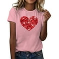 thumbnail image 1 of Short Sleeve T-Shirts for Women Fashion Solid Color Summer Tunic Tops Casual Loose Fit Round Neck Blouses for Home, 1 of 5