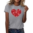 thumbnail image 1 of Short Sleeve T-Shirts for Women Fashion Solid Color Summer Tunic Tops Casual Loose Fit Round Neck Blouses for Home, 1 of 5