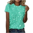 thumbnail image 1 of Short Sleeve T Shirts for Women Graphic Short Sleeve Casual Summer Tops Trendy Solid Loose Fit Tshirt Mint Green XXXL, 1 of 4