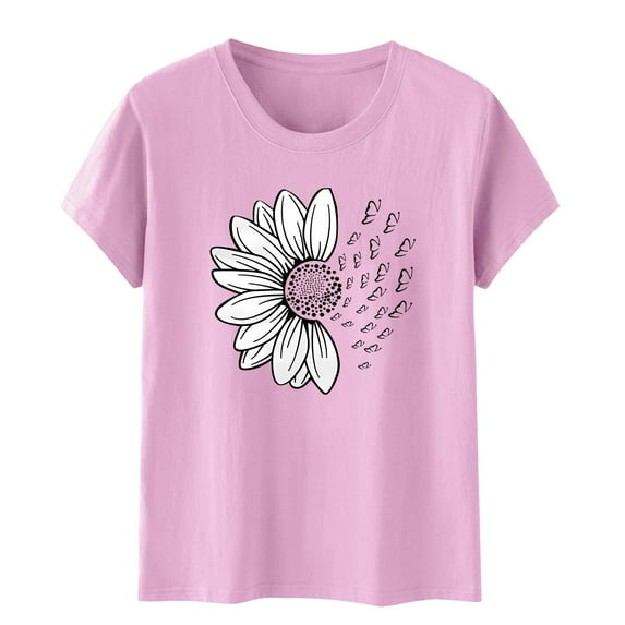 Short Sleeve T Shirts for Women Summer Printing Europe And The United States Men And Round Neck Casual T-shirt Tops