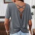 thumbnail image 1 of Short Sleeve T Shirts for Womens Summer Business Casual Tops Loose Basic Outfits, 1 of 6
