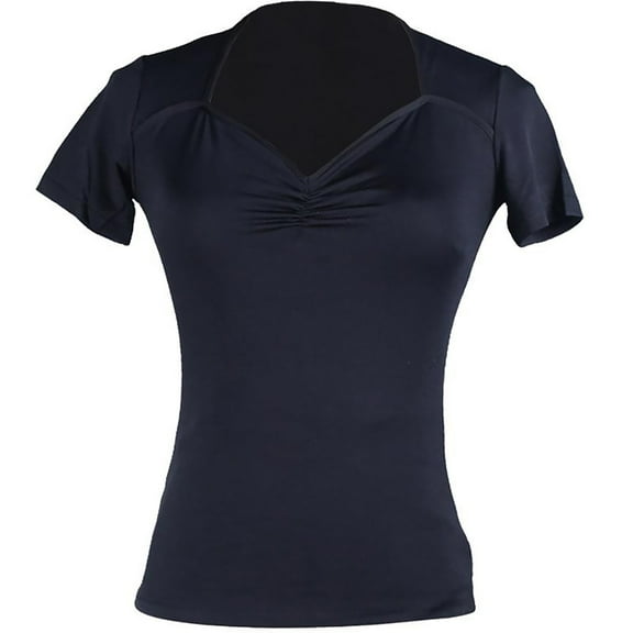 Short Sleeve Tops T-Shirt With Ruching Dance Wear For Women Adult Ladies Latin Salsa Tango Dance Practice Rountine