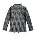 thumbnail image 1 of Short Sleeve Tops for Women Mesh Long Sleeve Layered Top Ladies Floral Embroidery Transparent Sexy Tight See Through T Shirt Inside Outside Hundred Fashion Trend Shirt T-Shirt, 1 of 9