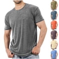 thumbnail image 1 of Short Sleeve Tops for Men Round Neck Soft Heather Solid Color Basic Tees Lightweight Breathable Daily Wear Suitable for Casual Outdoor, 1 of 6