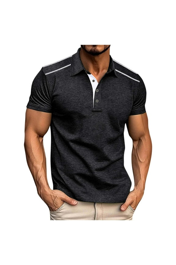 Short Sleeve Tops for Mens Summer Fall Turtle Neck Spandex Sport Gym Brunch Jogger Plain Tops Shirt Blouse Mens Button Up 2026 Clothing Trendy