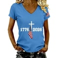 thumbnail image 1 of Short Sleeve Tops for Women 250Th Anniversary Print V Neck T Shirt 250Th Anniversary Tshirt Patriotic Tee on Sale, 1 of 4