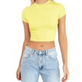 thumbnail image 1 of Short Sleeve Tops for Women Fashion Short Sleeve Cute Crop Tops Casual Basic Crewneck Slim Fit T-Shirts Summer Tops for Women, 1 of 4