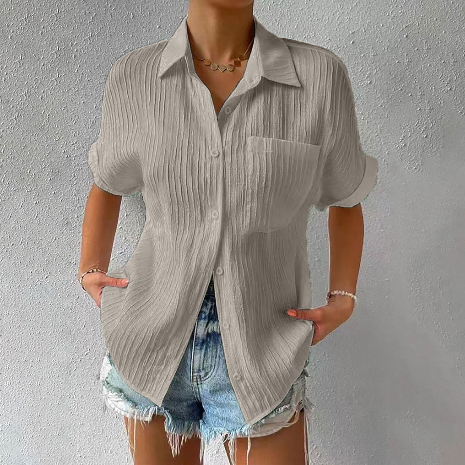 Short Sleeve Tops for Women Shirts for Women Summer Casual Cotton Linen ...