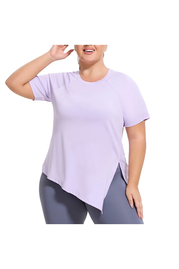 Short Sleeve Tops for Women, Tunic Tops for Women Plus Size Short Sleeve Crew Neck Swing Flare Loose T-Shirt, Blouses to Wear with Leggings