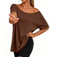 thumbnail image 1 of Short Sleeve Tops for Women, Womens Off the Shoulder Tops, Oversized Summer Spring T-Shirts 2026, 1 of 6