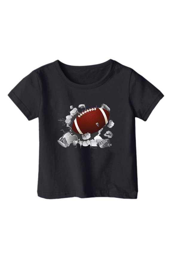 Short Sleeve Tshirts for Children Boy Girl Fall Summer Boat Neck Loose Fit Track Gym Football Brunch Running Tops T shirt Child 2026 Clothing Fashion 12 Years