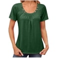 thumbnail image 1 of Short Sleeve Tunic Tops for Women Womens Summer Tops Casual Crewneck Short Sleeve Trendy Pullover T Shirts Blouse Trendy Lightweight Soft Plus Size Tops, 1 of 6
