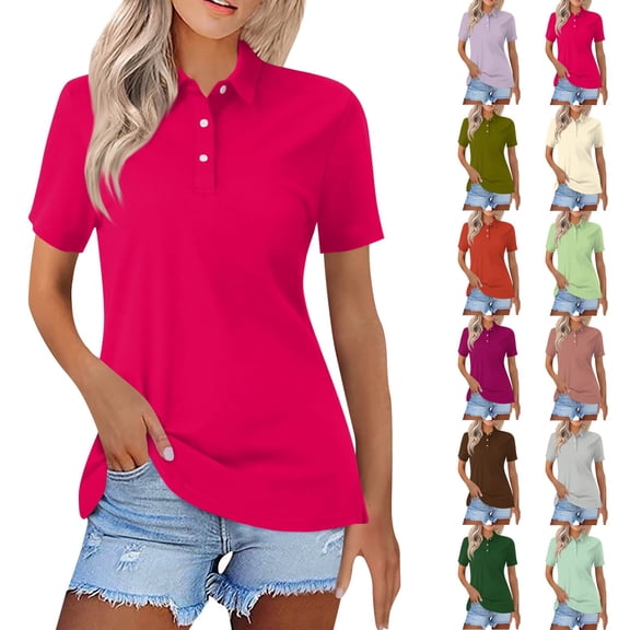 Short Sleeve Virtue Eco Pique Recycled Polo Shirts For Women,Hot Pink L