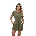 thumbnail image 1 of Short Sleeve Waist Rompers Green L, 1 of 9