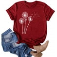 thumbnail image 1 of Short Sleeve Women Dandelion Pringting T Shirt Female Summer Casual Tops, 1 of 2