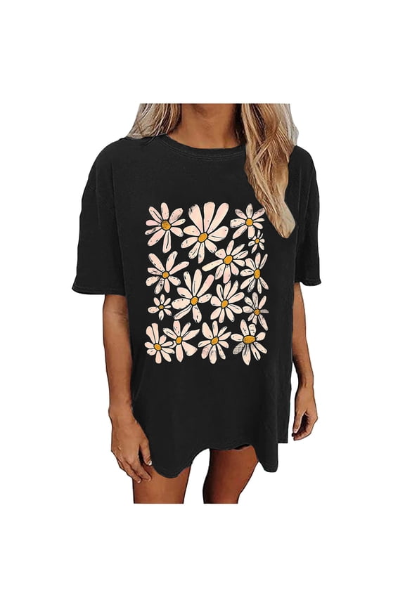 Short Sleeve Womens Shirts Cotton Womens T Shirts Loose Fit T-Shirts Tees Funny Oversized Tshirts My Items Ordered