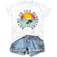 thumbnail image 1 of Short Sleeve Womens T Shirts Hawaii Print Vacation Spring Tops Loose Fit Crew Neck 2026 Fashion Summer Tees, 1 of 2