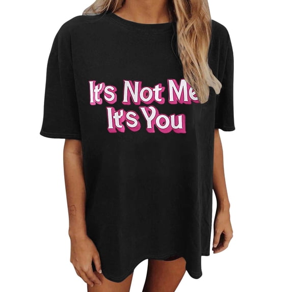 Short Sleeve Womens T Shirts Letter Print Y2K Tee Crew Neck Fashion Casual Tops 2026