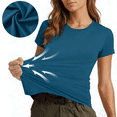 thumbnail image 1 of Short Sleeve Workout Tops for Women Breathable Lightweight Quick Dry Athletic Tees Crewneck Base Yoga Gym Shirt (M, Navy), 1 of 6