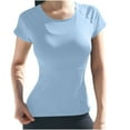 thumbnail image 1 of Short Sleeve Workout Tops for Women Stretchy Slim Fit Running Sports Shirts Mesh Yoga Gym Top, 1 of 8