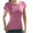 thumbnail image 1 of Short Sleeve Workout Tops for Women Stretchy Slim Fit Running Sports Shirts Mesh Yoga Gym Top, 1 of 8