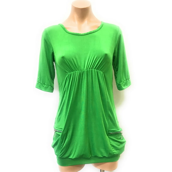 Short Sleeve Zipper Long top