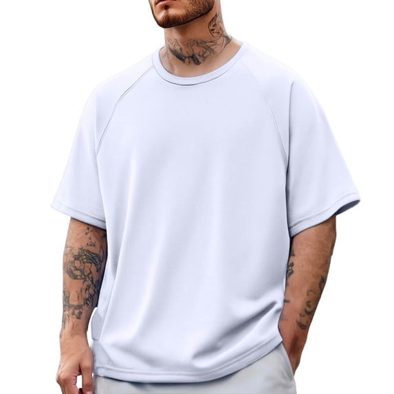 Short Sleeved Basketball Sports Split T-Shirt Men's Warm Up Shooting Top - Sweat-Wicking, Quick-Drying, College Trendy - Polyester, All Sport