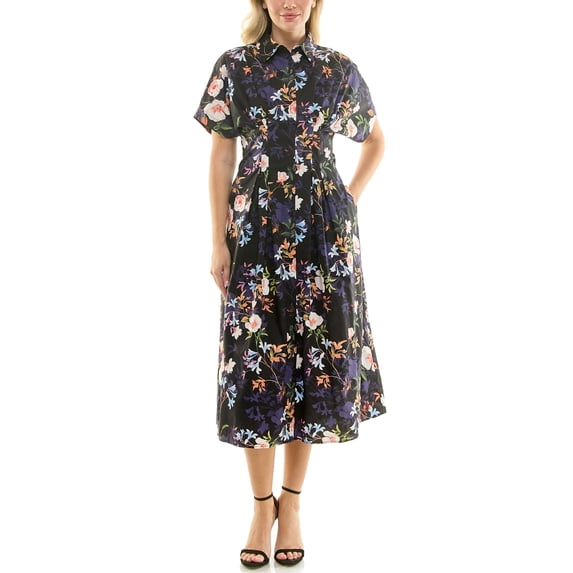 Nicole Miller Pintuck Waist Shirtdress, Sizes 4-16