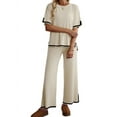 thumbnail image 1 of Short-Sleeved Knitted Trousers Suit M, 1 of 7