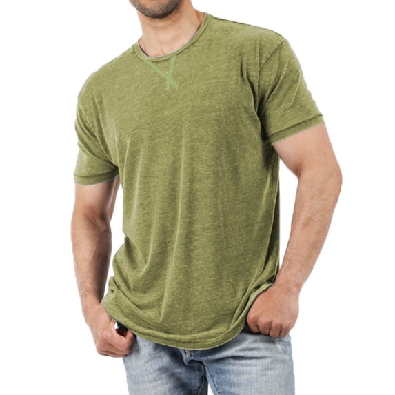 Short Sleeved Men T-Shirt Summer Round Neck Casual Slim Male Tops