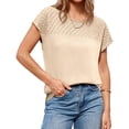 thumbnail image 1 of Short Sleeved Women Crochet Knit Sweater Vest Tops, 1 of 5