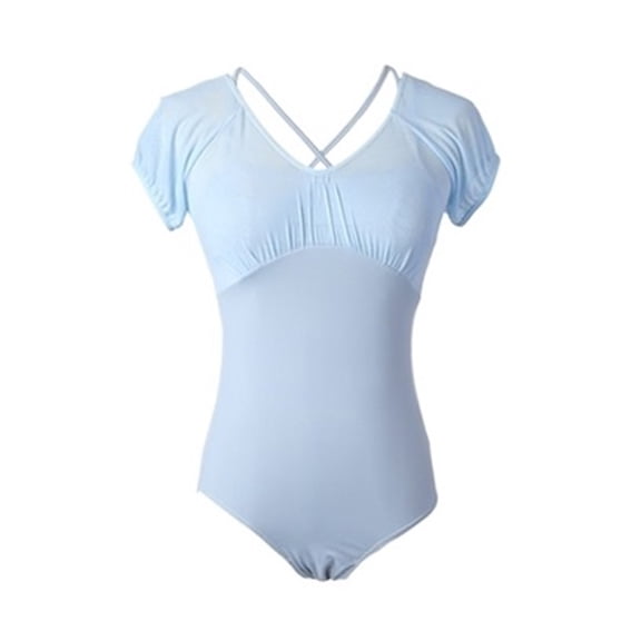 Short Sleeves Ballet Dance Leotard Adult Lace Dancing Jumpsuit Ballet Dance Practice Leotard