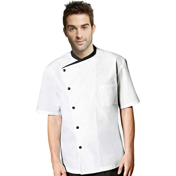 Short Sleeves Kitchen Chef Jacket for Men Women Coat Uniform Costume for Food Service Caterers and Culinary Professional