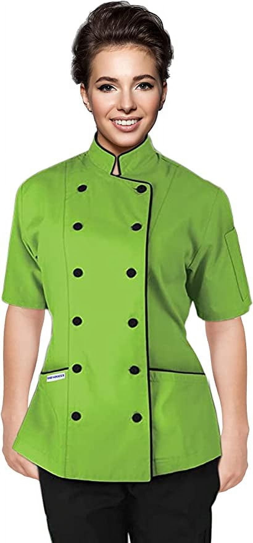 Short Sleeves Tailored Fit Chef Coat Jacket Uniform for Women for