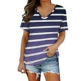 thumbnail image 1 of Womens Tops Short Sleeves V Neck Plain Color Soft Loose Fitting Summer T Shirts Women Shirts for Women, 1 of 5